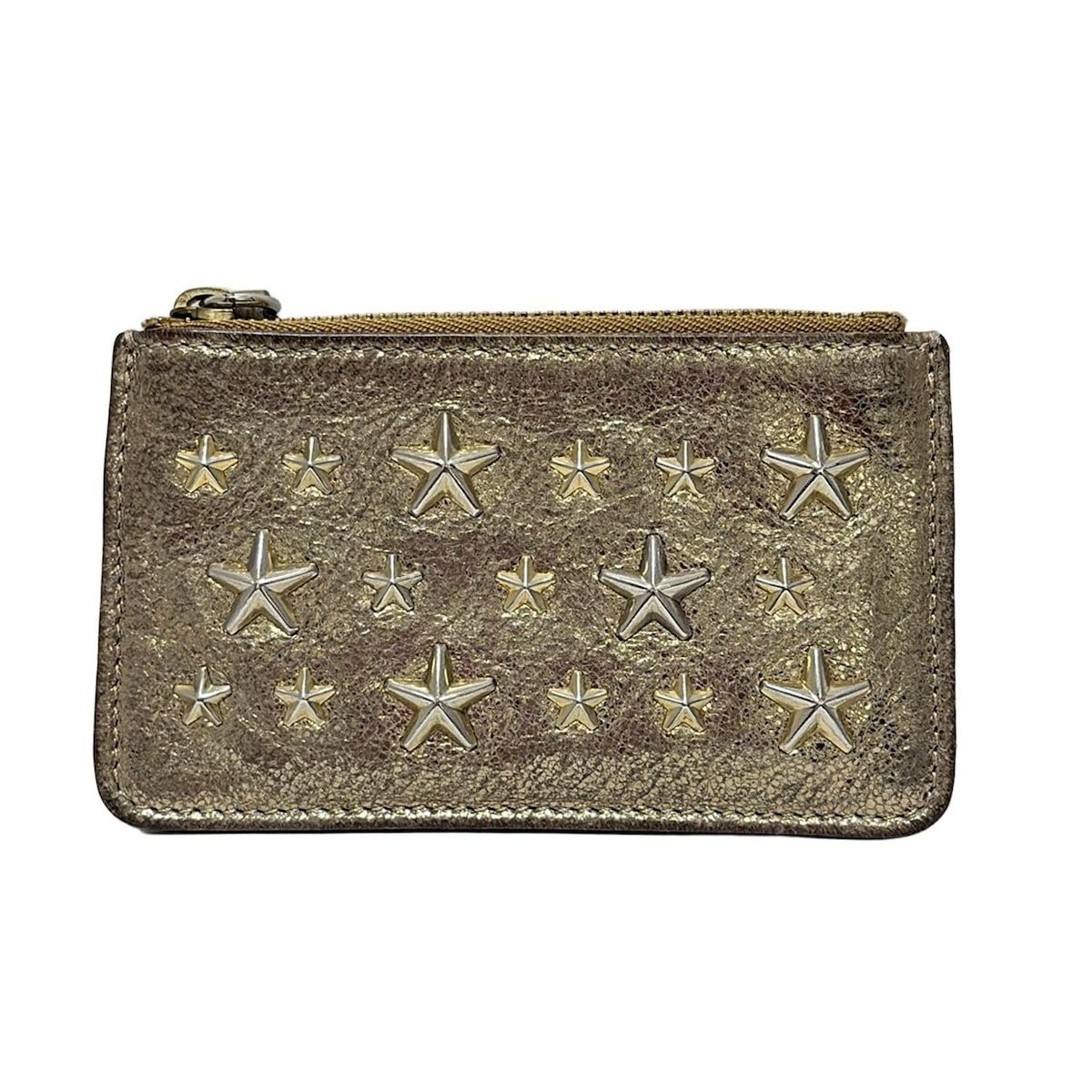 JIMMY CHOO ジミーチュウ コインケース - ゴールド キーリング付き|スタッズ|スター 星 レザー