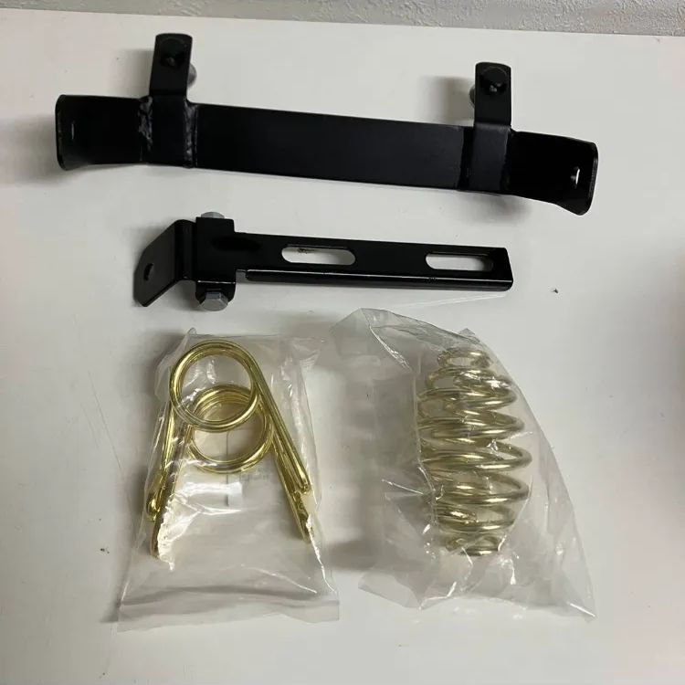 ソロシート タンデムシートセット☆茶色 スカル2個 スプリング ステー