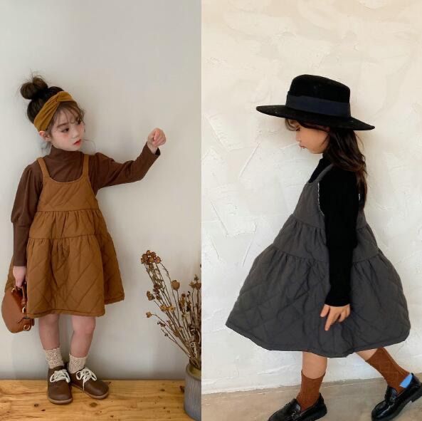 インナー　ジャンパースカート子供服　セットアップ　キルティング　2点セット