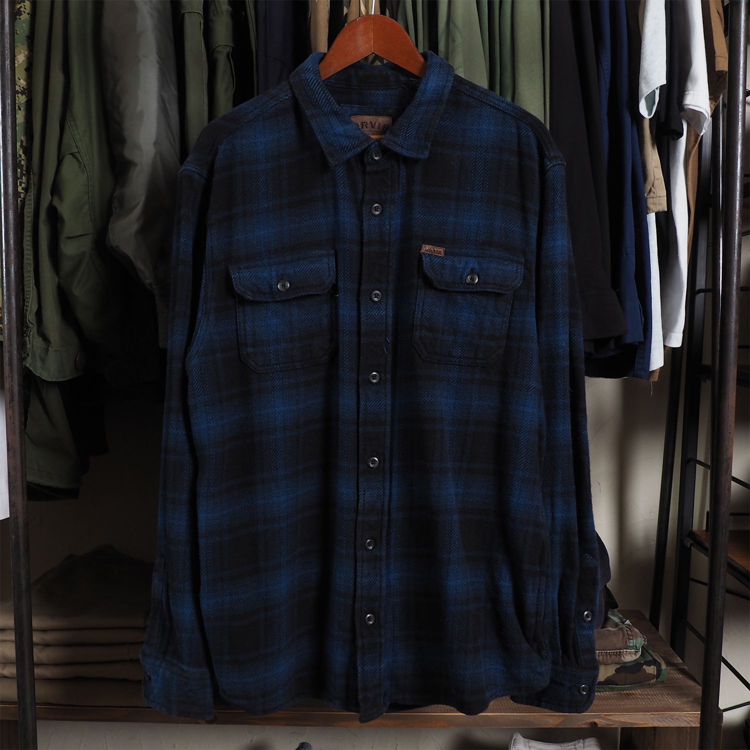 オービス ヘビーネルシャツ オンブレチェック サイドポケット