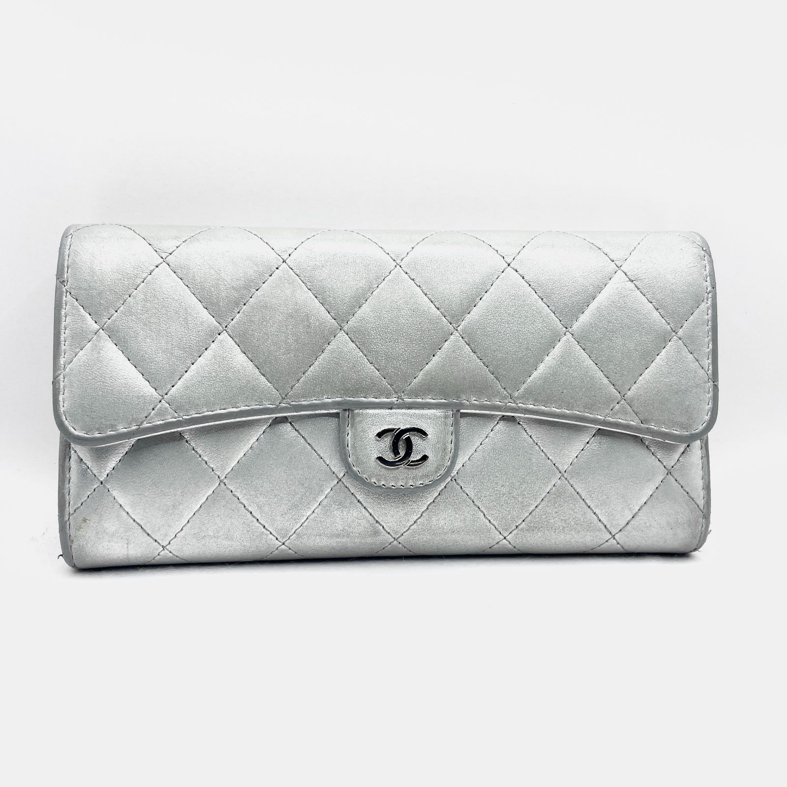 387】極美品 CHANEL/シャネル マトラッセ ラムスキン フラップホック 