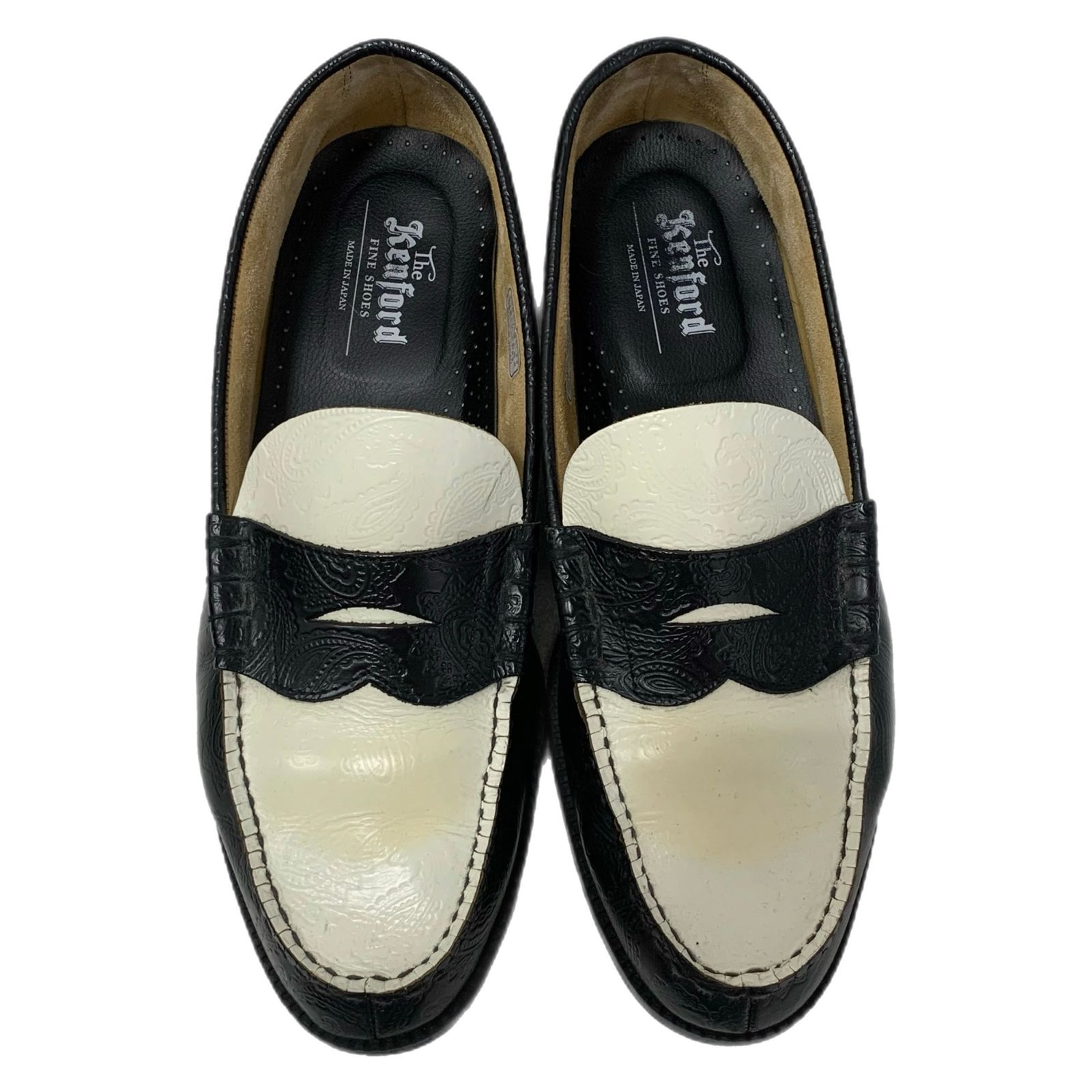 【箱あり】【made in Japan】Kenford 白黒ローファー The Kenford Fineshoes ローファー 「The Fineshoes」EMBOSSED