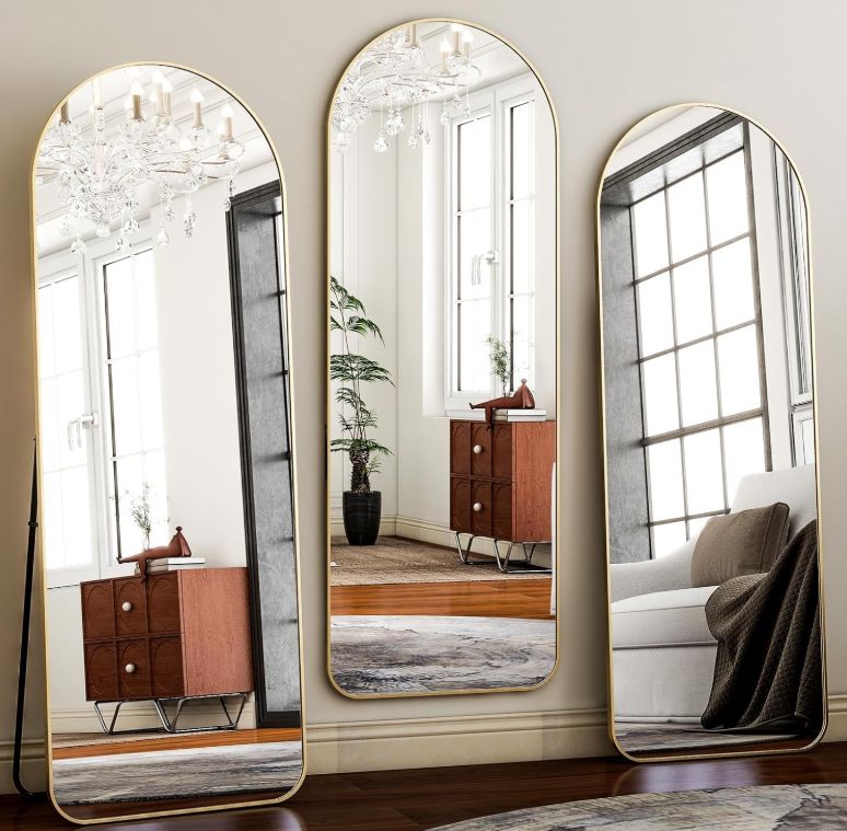新春 SALE・送料無料」おしゃれ 全身鏡 韓国風アーチ型 軽量