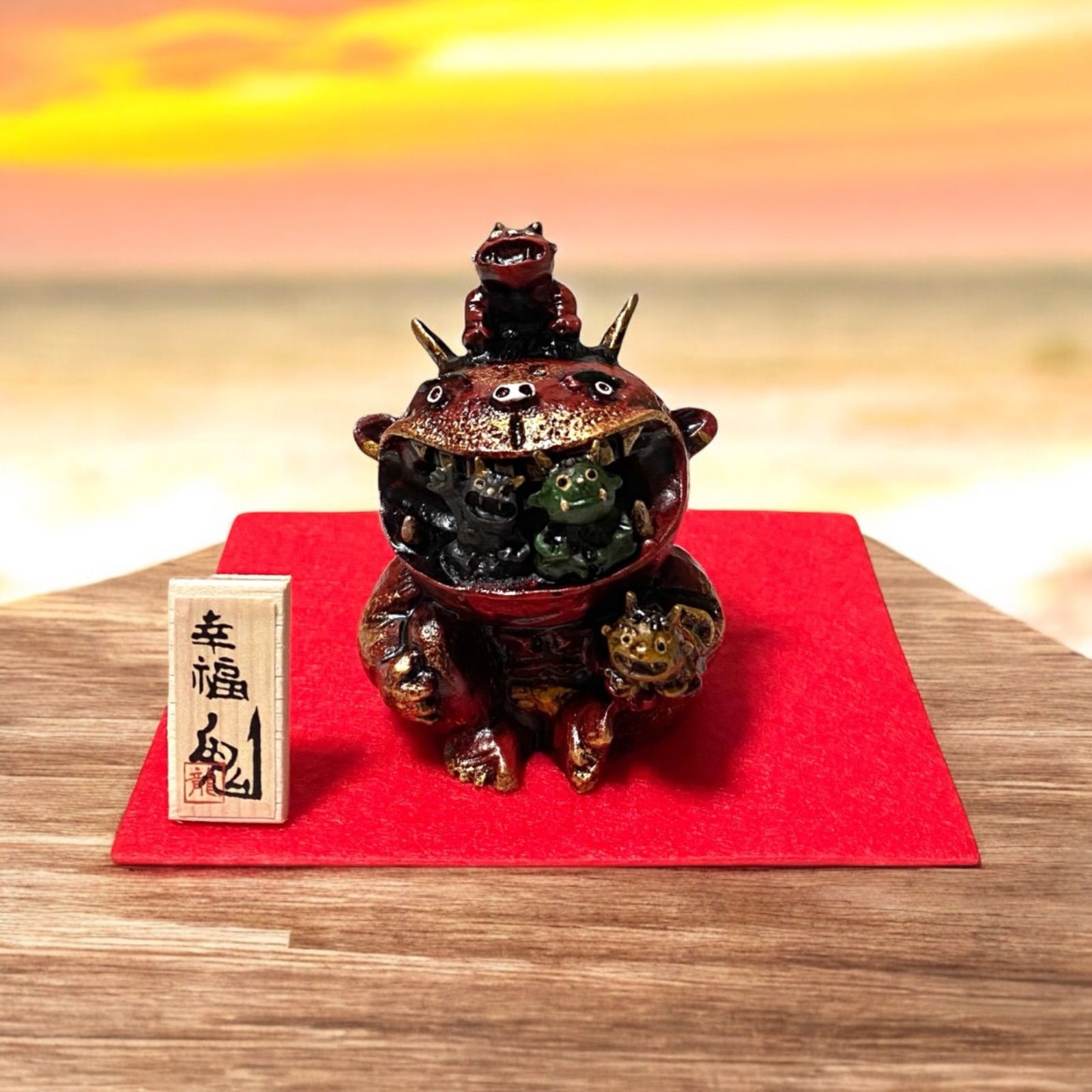 赤鬼 【鬼がいっぱい】幸福鬼 節分 魔除け・厄除け ミニ 置物 - メルカリ