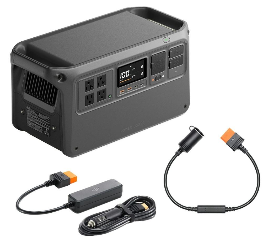 DJI Power 1000 V2車内充電コンボ ポータブル電源 発電機 非常電源 大容量 バッテリー 蓄電池 リン酸鉄リチウム ソーラーパネル アウトドア 防災
