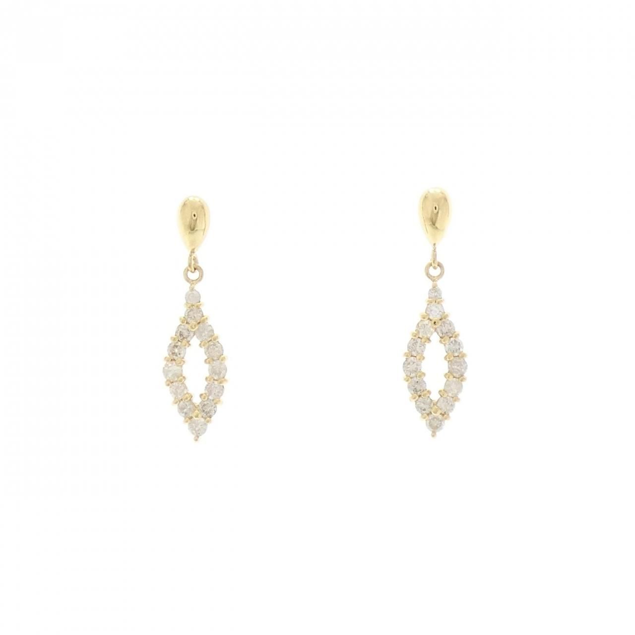 K18WG ダイヤモンド ピアス 0.50CT K18WG ダイヤ ピアス 0.50ct フラワー