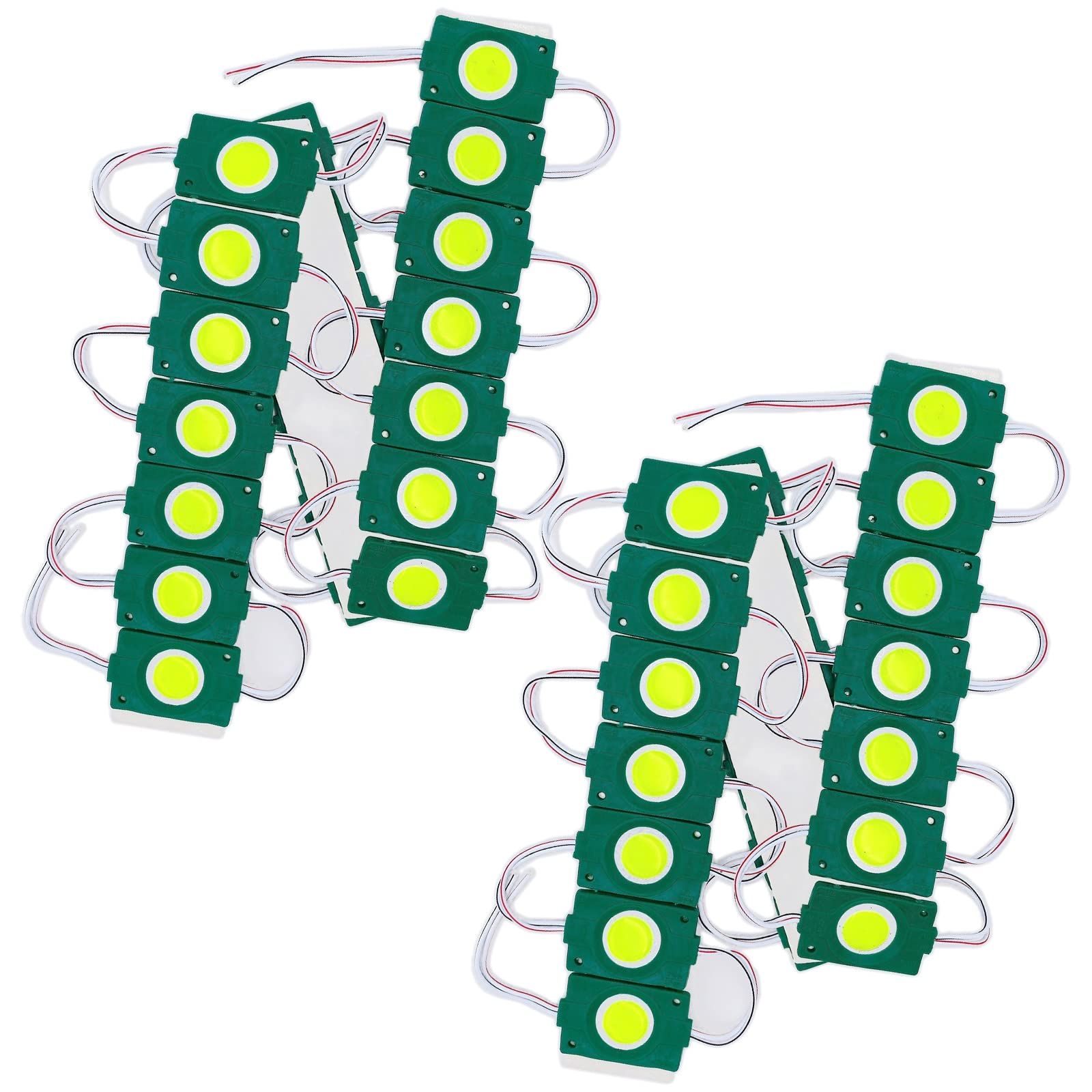 Meliore 24V LED サイド マーカー 連結 タイヤ灯 COB 爆光 ダウンライト アンダー ライト トラック 用品 デコトラ 防水 カスタマイズ S25 汎用 40コマ 40個 グリーン 緑 [グリーン] [40コマ(40個)]