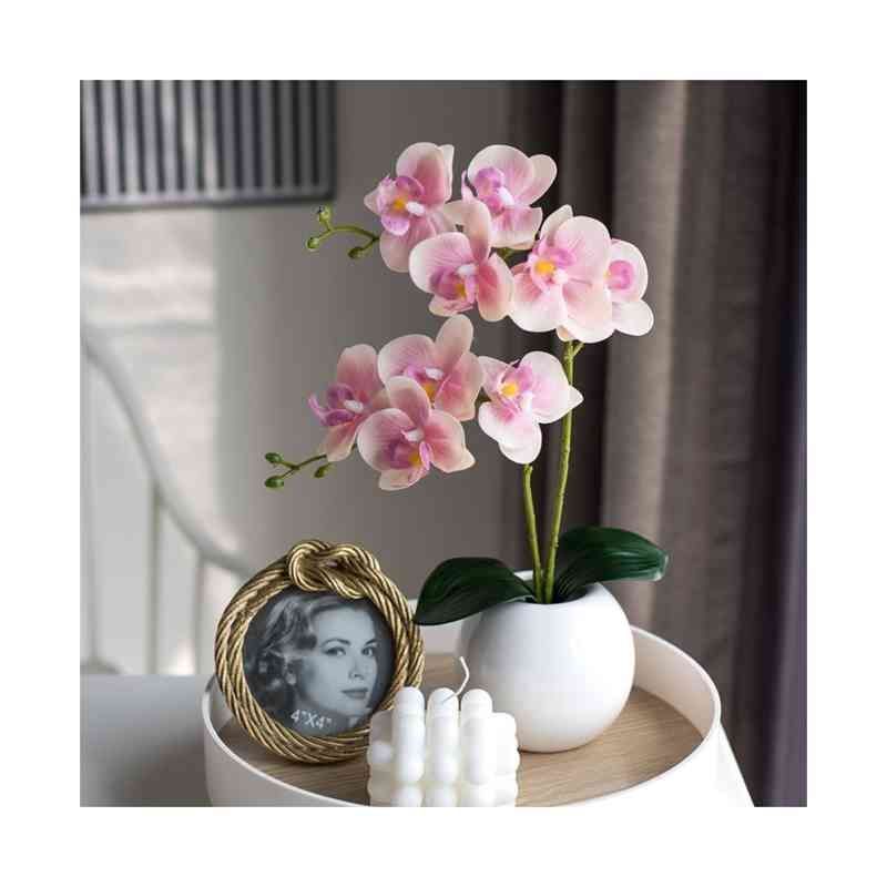 胡蝶蘭 アートフラワー鉢花 白とピンク 胡蝶蘭 アートフラワー鉢花 白とピンク