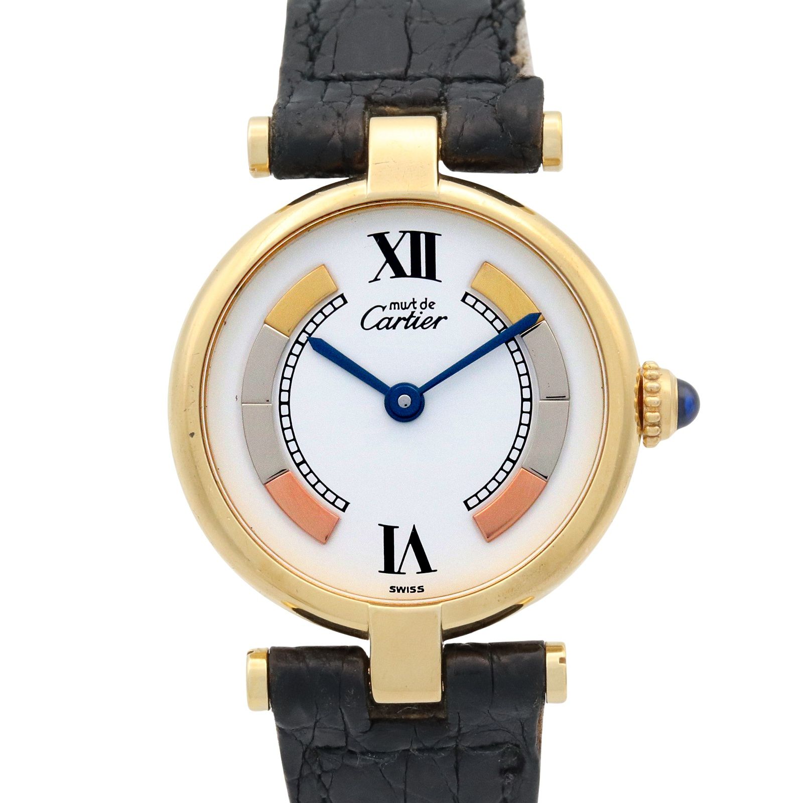 カルティエ CARTIER 腕時計 マストヴァンドーム SM W1006554 ホワイト GP ゴールドメッキ マストヴァンドーム SM レディース Used A