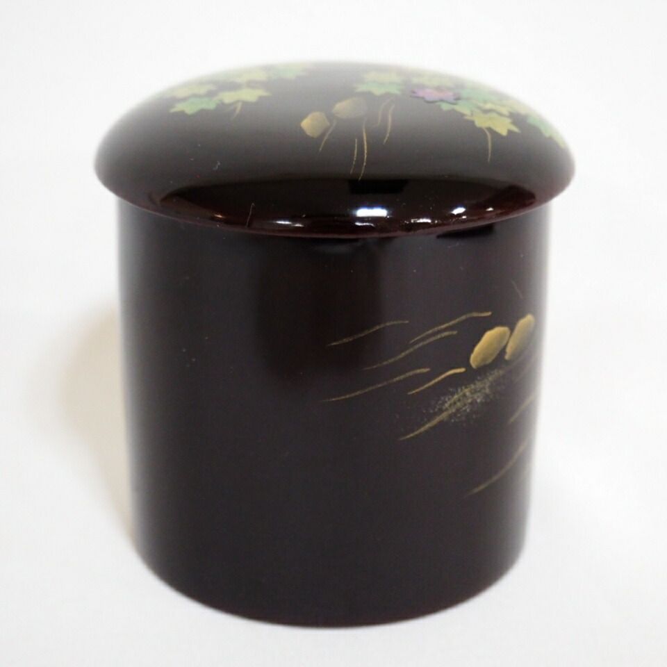 茶道具　蒔絵師　中出松峰作　白檀塗　螺鈿装飾　八ッ橋蒔絵　中棗　共箱　V6444 Amazon.co.jp: 茶道具 山中塗 中嶋宗峰作 松唐草蒔絵 溜雪吹棗