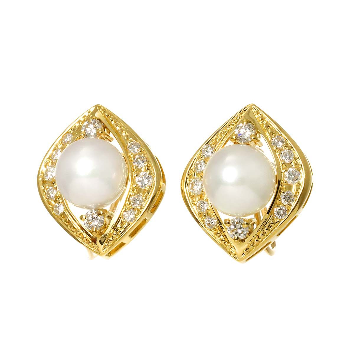 ミキモト MIKIMOTO 11号 リング アコヤ真珠 7.7mm ダイヤ K18 YG 750 