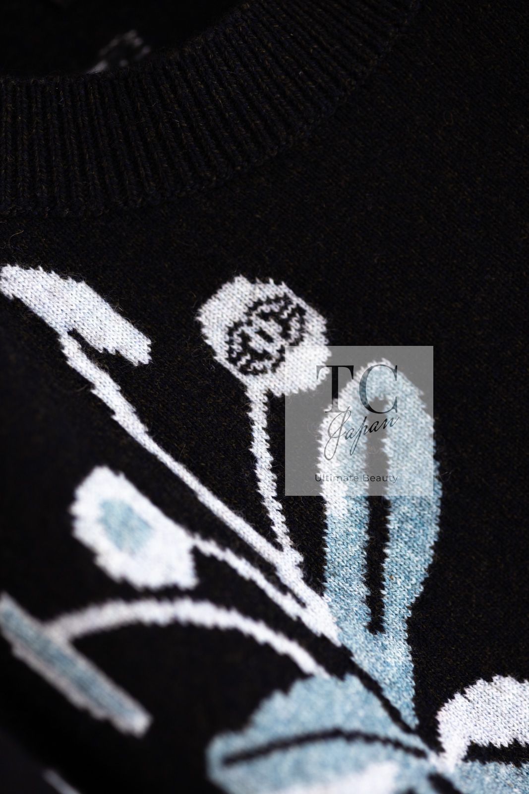 シャネル セーター CHANEL 21PF 32万 ブラック 2021 花柄 極上