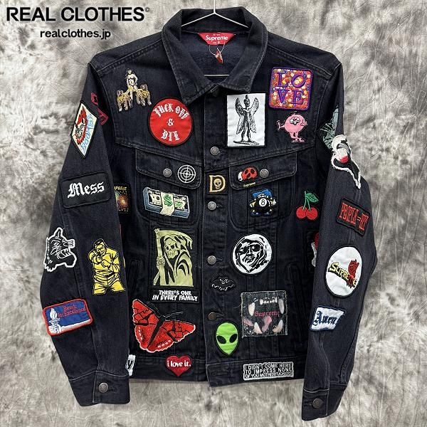 【美品】シュプリーム パッチデニムトラッカージャケット Gジャン ブラック S Supreme/シュプリーム Patches Denim Trucker Jacket/パッチーズ