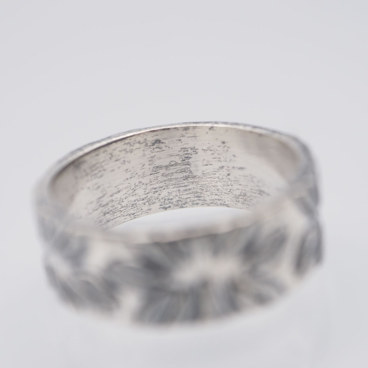 G577 ヴィンテージ SILVER刻印 リング 彫刻 フラワー デザイン