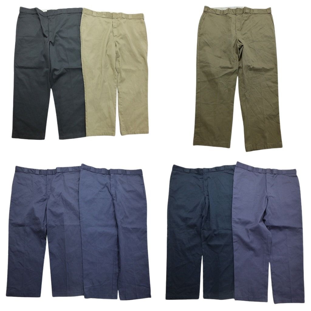 古着卸 まとめ売り ディッキーズ Dickies 874 ワーク パンツ 7枚セット メンズ 46 ノープリーツ センタークリース 古着 NB9766