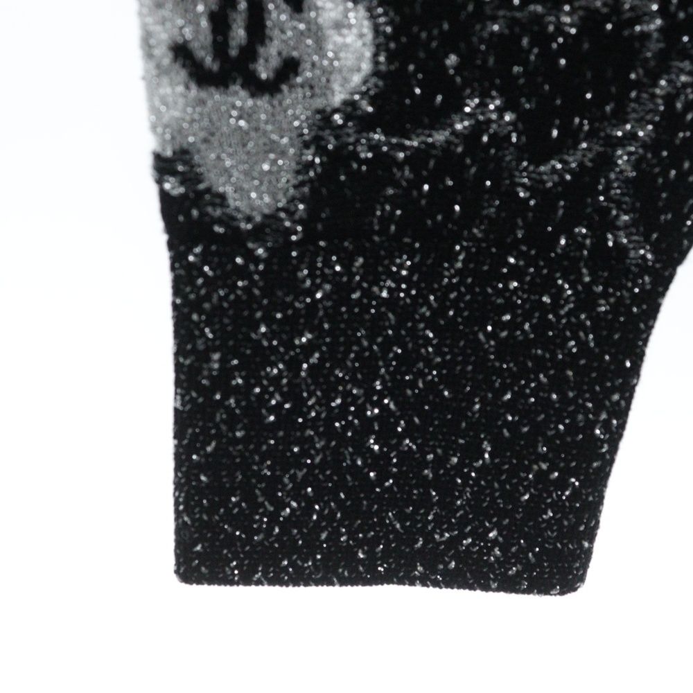 CHANEL (シャネル) ココマーク カメリア 総柄 ラメ ジャガード クルー