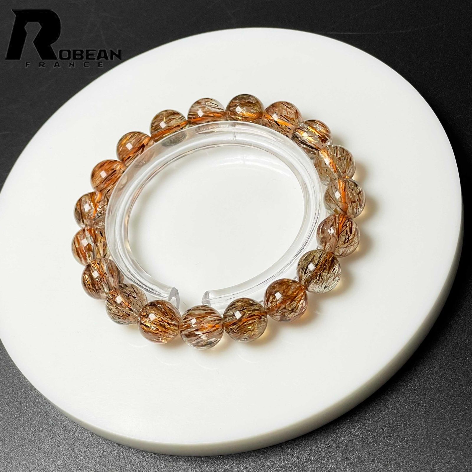 EU製 定価9万円 ROBEAN ゴールドスーパーセブン パワーストーン ブレスレット 天然石 原石 お守り プレゼント 9.8-10.1mm M1014706