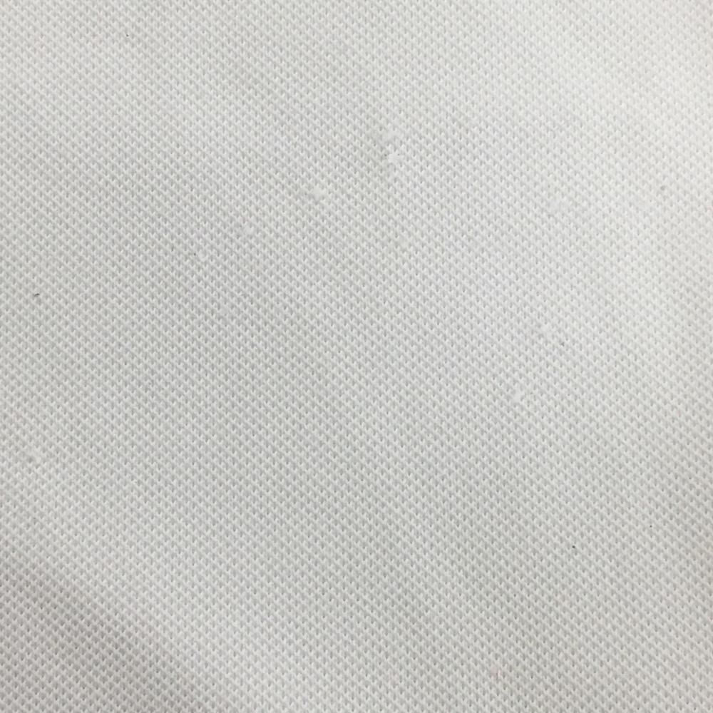 ルコック 半袖ハイネックシャツ 白×オレンジ ハーフジップ 複数ワッペン レディース M ゴルフウェア LE coq sportif