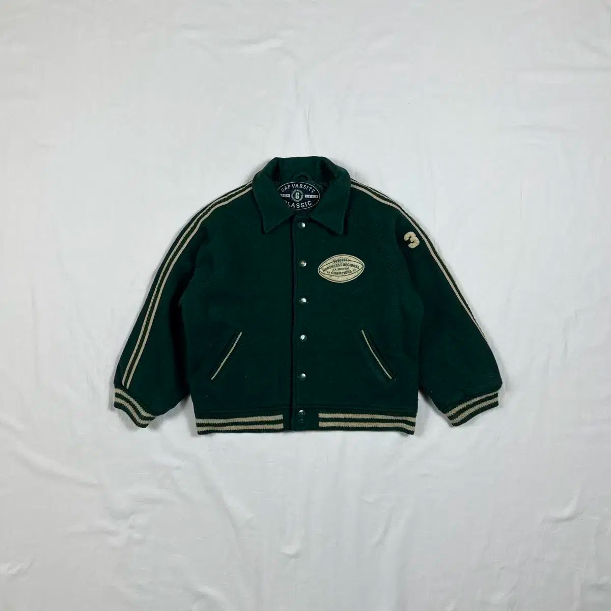 90s GAP(ギャップ) gap キッズ パッチ ロゴ ウール バーシティ ジャケット