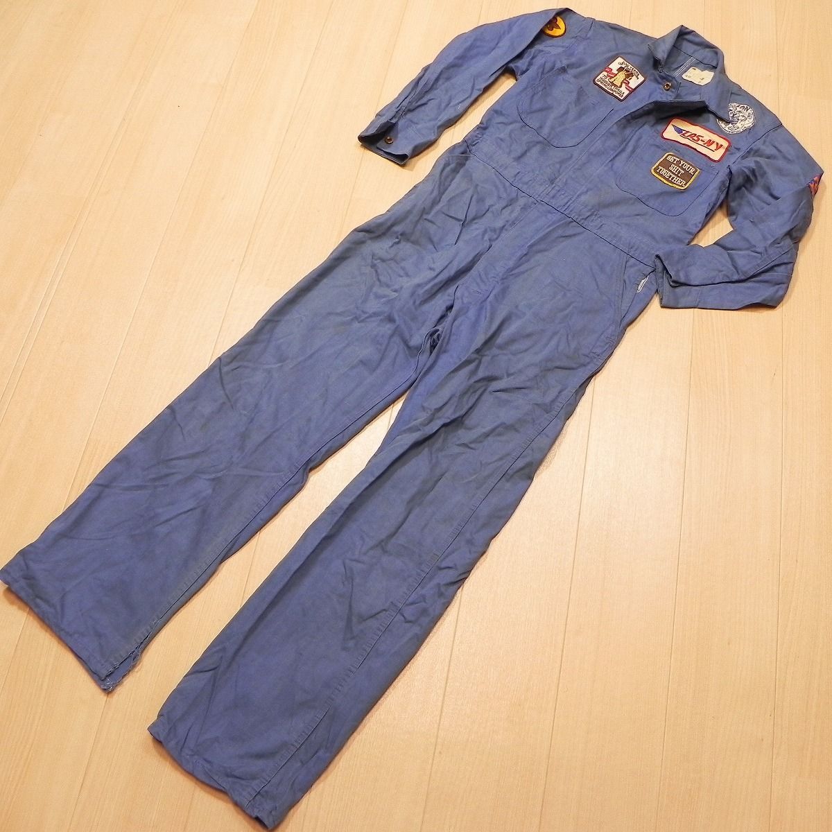 609☆ 60s 70s ツナギ オールインワン へリンボーン size 38 HBT