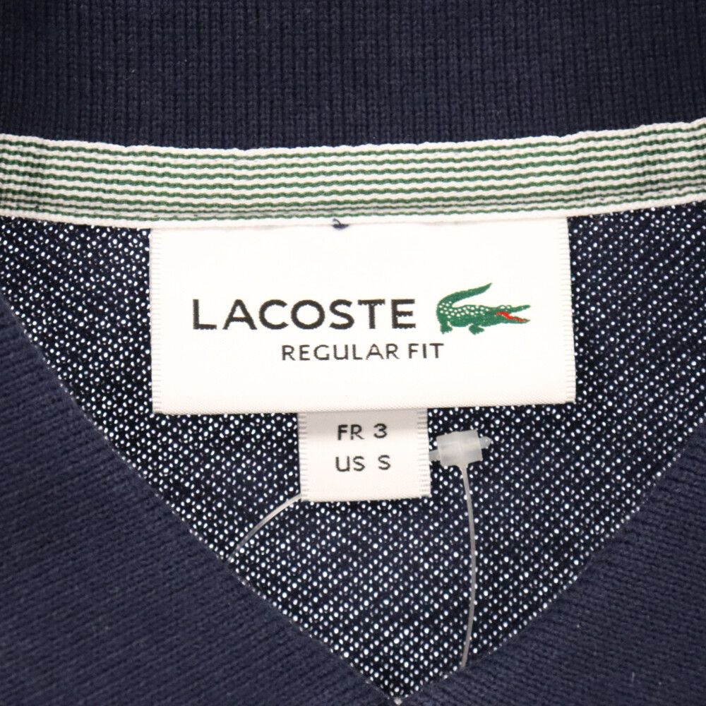 LACOSTE (ラコステ) マルチ ワッペン ロゴ ポロシャツ 半袖 ネイビー