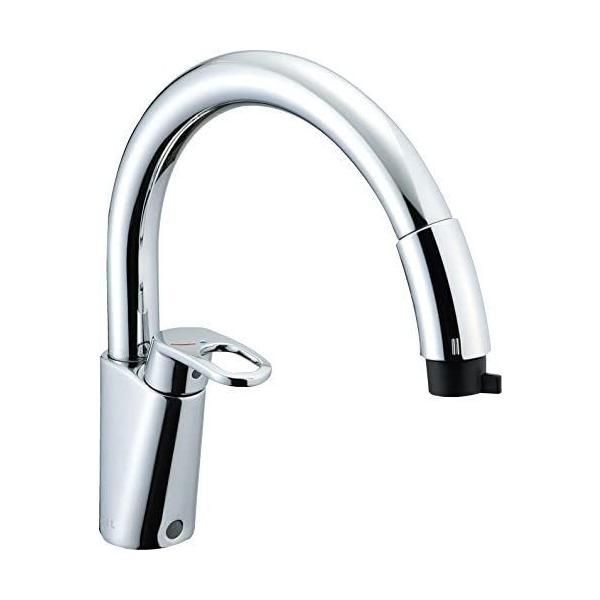 LIXIL リクシル INAX キッチン用水栓金具 吐水口引出式 ハンドシャワー付シングルレバー混合水栓 グースネック エコハンドル