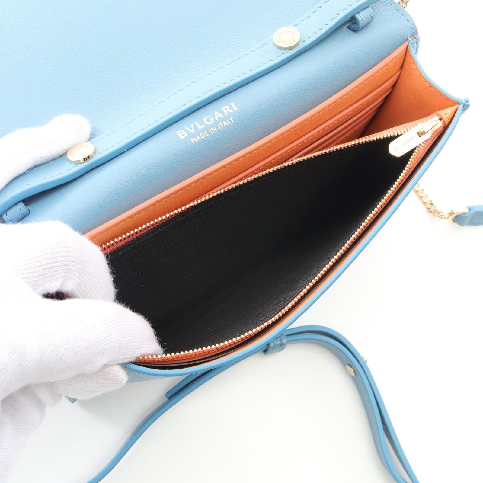 ブルガリ BVLGARI ショルダーバッグ インフィニートゥム アクア レザー