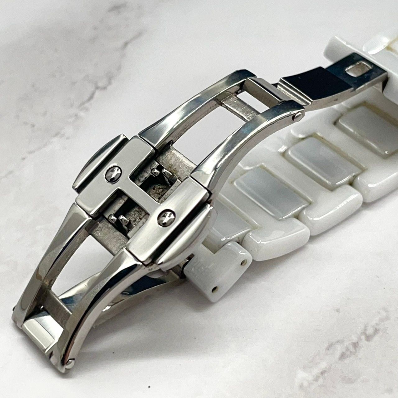 308 アガット クラシック K10 ダイヤ シェル オーバル 腕時計