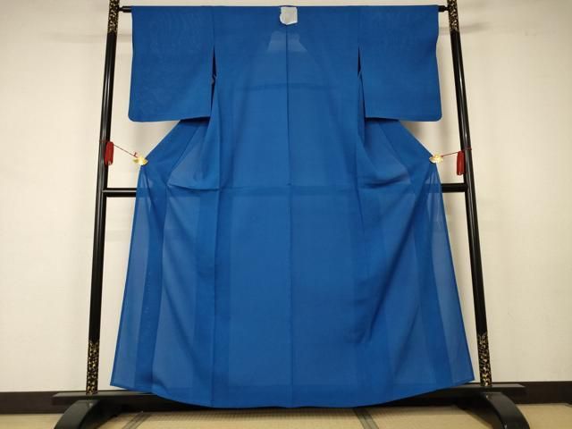 平和屋着物＊夏物 色無地 絽 紺碧色 正絹 AABA9315jd