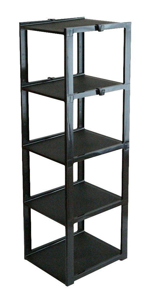 【在庫処分】組み立て簡単 省スペース ショートブーツ収納 CUBE 日本製 ブラック 約幅23.8x奥28.5x高93cm 玄関 5段 スリム シューズラック 靴収納 (like-it) ライクイット