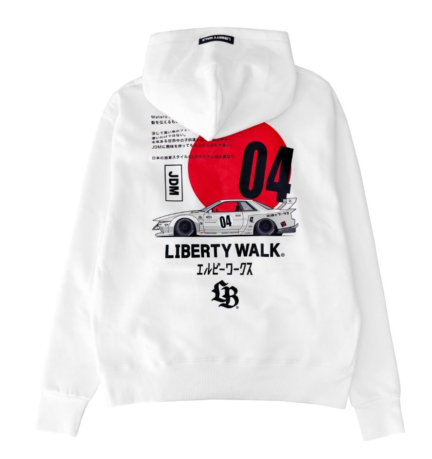 LIBERTY WALK Hinomaru JDM R32 Hoodie White パーカー フーディー