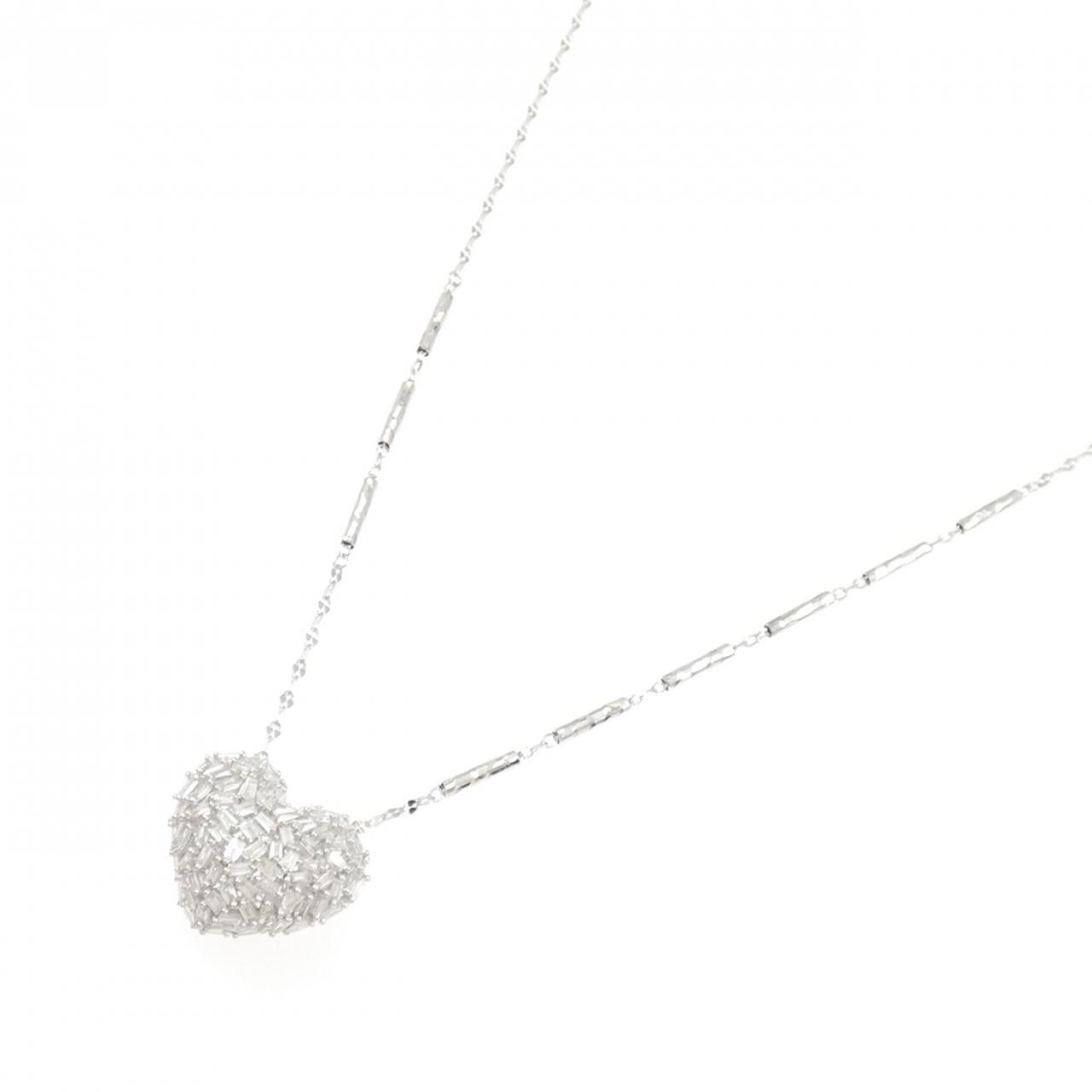 K18WG ハート ダイヤモンド ネックレス 0.40CT - メルカリ