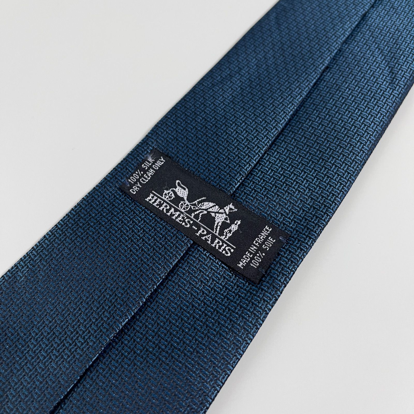 美品 HERMES エルメス ネクタイ シルク100% ダークグリーン系 H