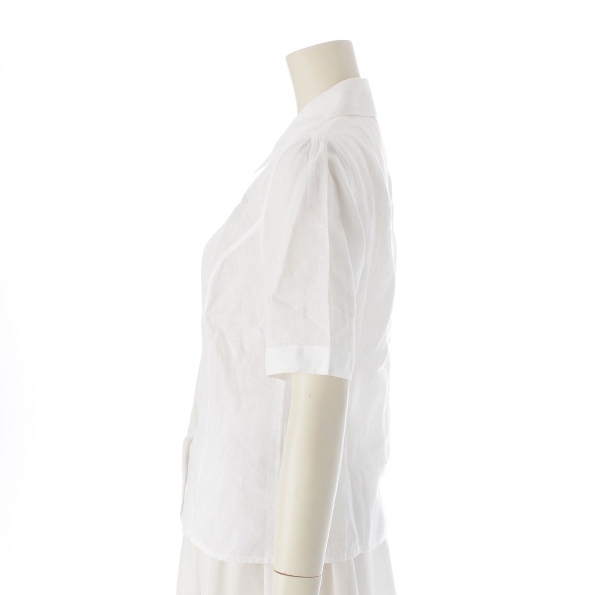 エルメス ヴィンテージ リネン 半袖シャツ トップス ホワイト 36【】