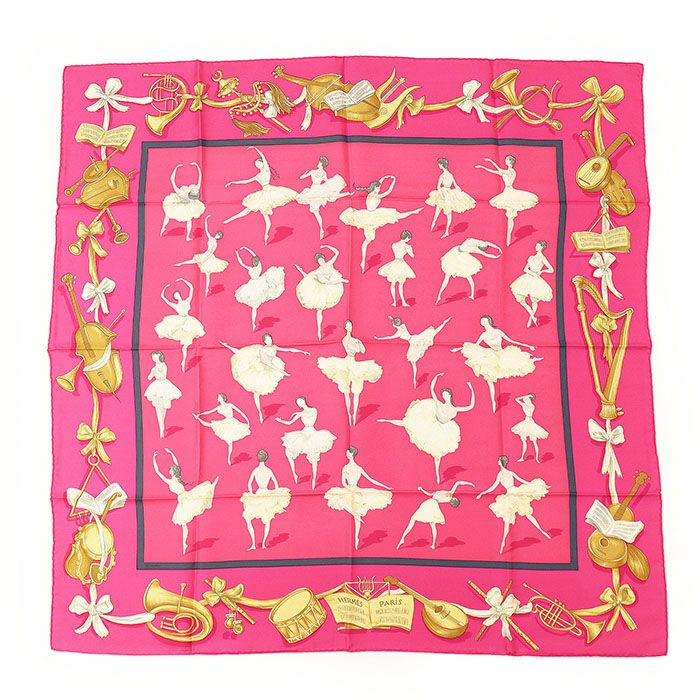 未使用】HERMES エルメス カレ 90 La Danse バレエの踊り子 ロゴ