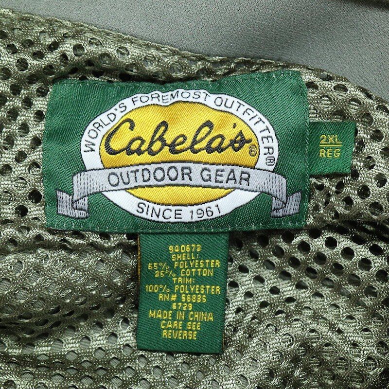  00 s Cabela’s ハンティングベスト 大きいサイズ古着 メンズUS 2 XLサイズ セージグリーン系 jc 0292 ベスト トップス