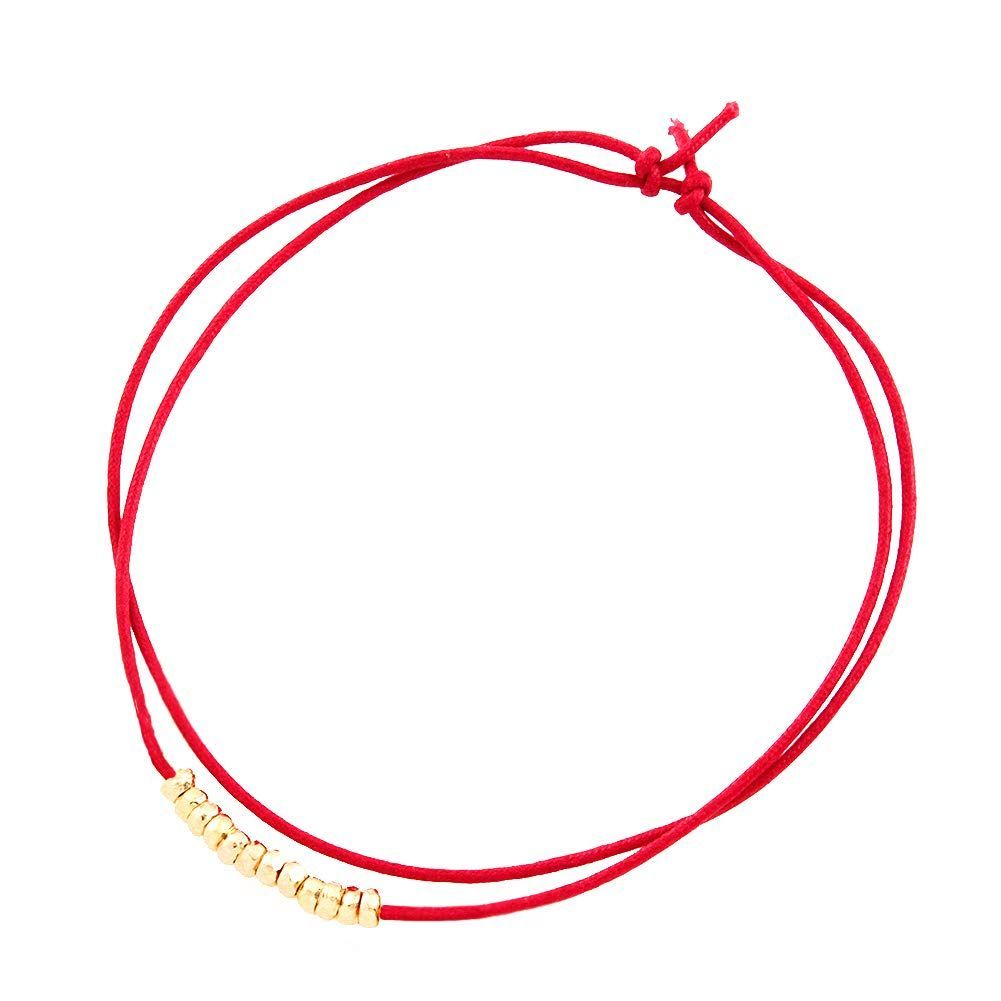 数量 Jewelry Shop M ジュエリーショップエム 2Way メタルビーズ ロウ引き紐 ブレスレット|アンクレット ニッケルフリー v4309