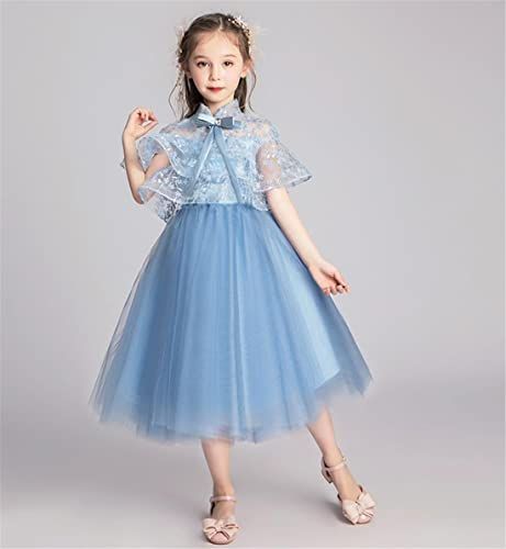 2/レッド 長_140 [VIISEN 子供 ドレス ピアノ 発表会 キッズ ドレス