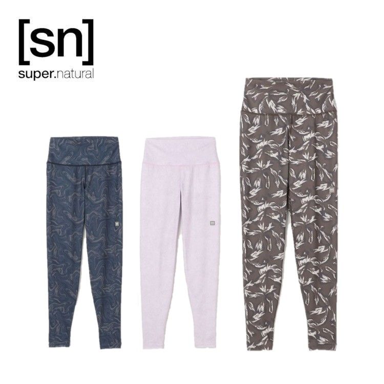 25秋冬 エスエヌ スーパーナチュラル sn super.natural レディース JP フリーカット プリント レギンス snwj10242 レギンス インナー ヨガ ピラティス フィットネス