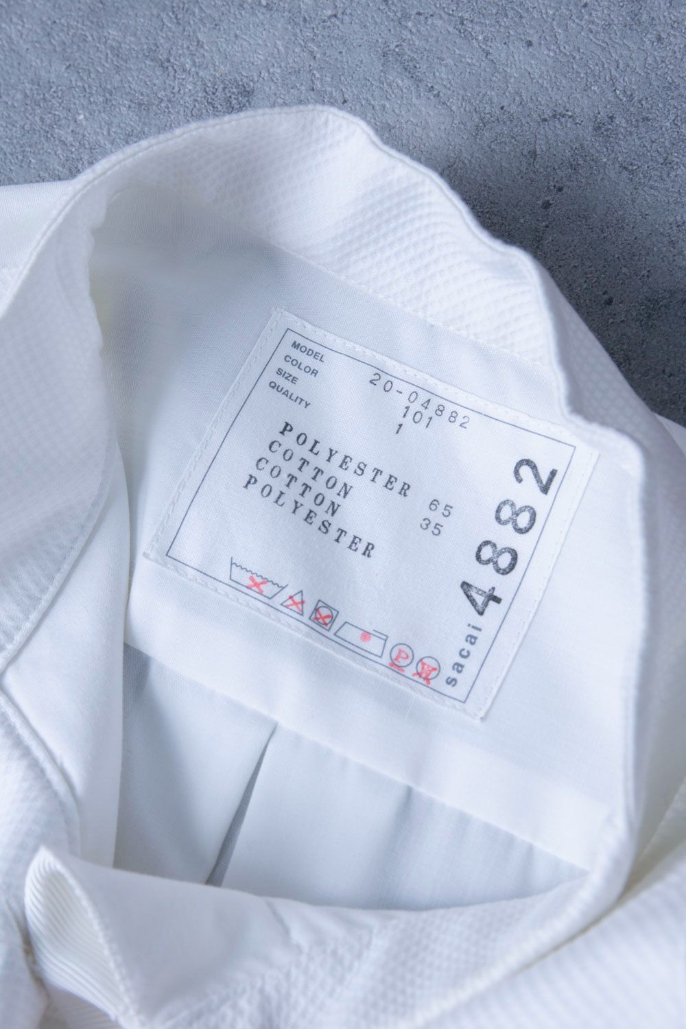 sacai　サカイ　White Cutaway Shirt Dress/20-04882インナー・ガーメントケース付き
