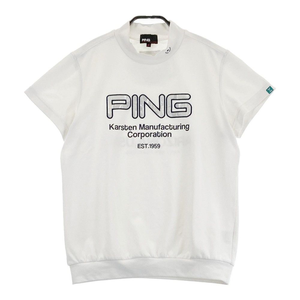 サイズ：M PING ピン ハイネック 半袖Tシャツ レッド系