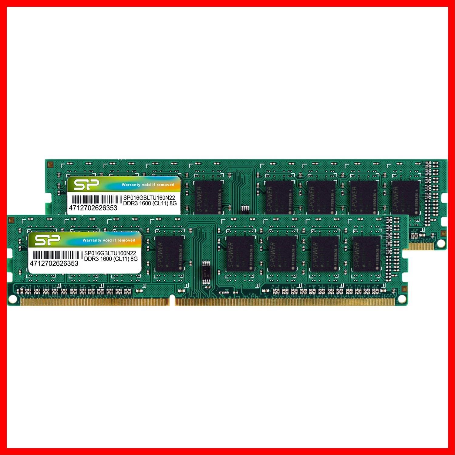 数量限定】DDR3 1600 PC3-12800 8GB メモリ x 2枚 (16GB) デスクトップ