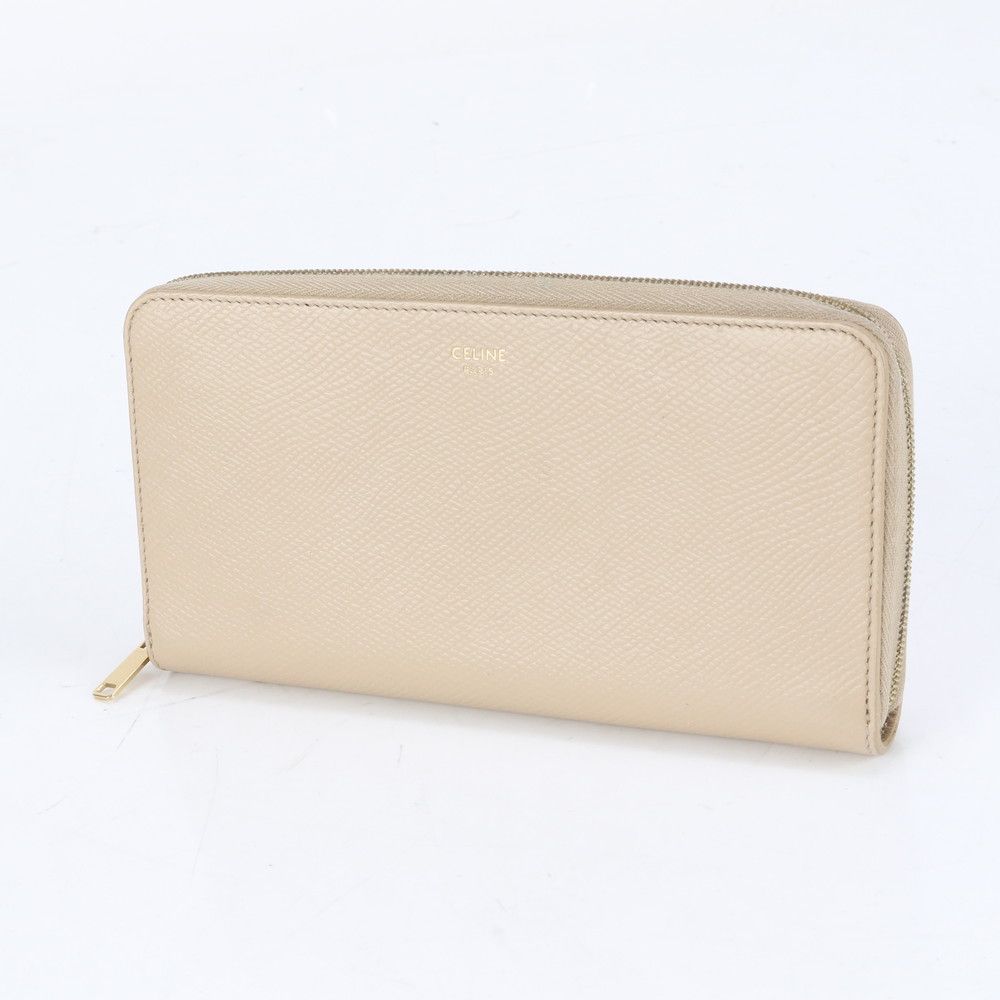 CELINE 長財布 ラウンドジップウォレット ベージュ×ブラック