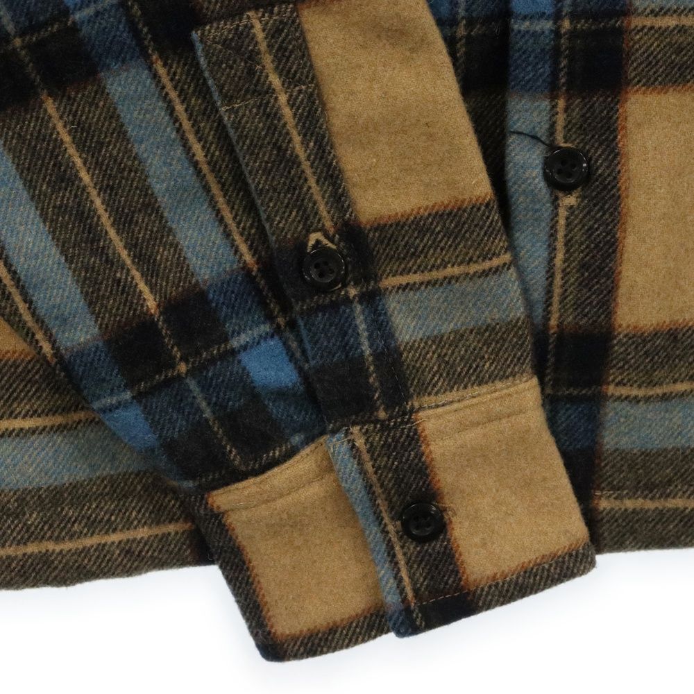 KITH (キス) 21AW Wool Flannel Shirt ロゴ刺繍ウールネルシャツ 長袖  