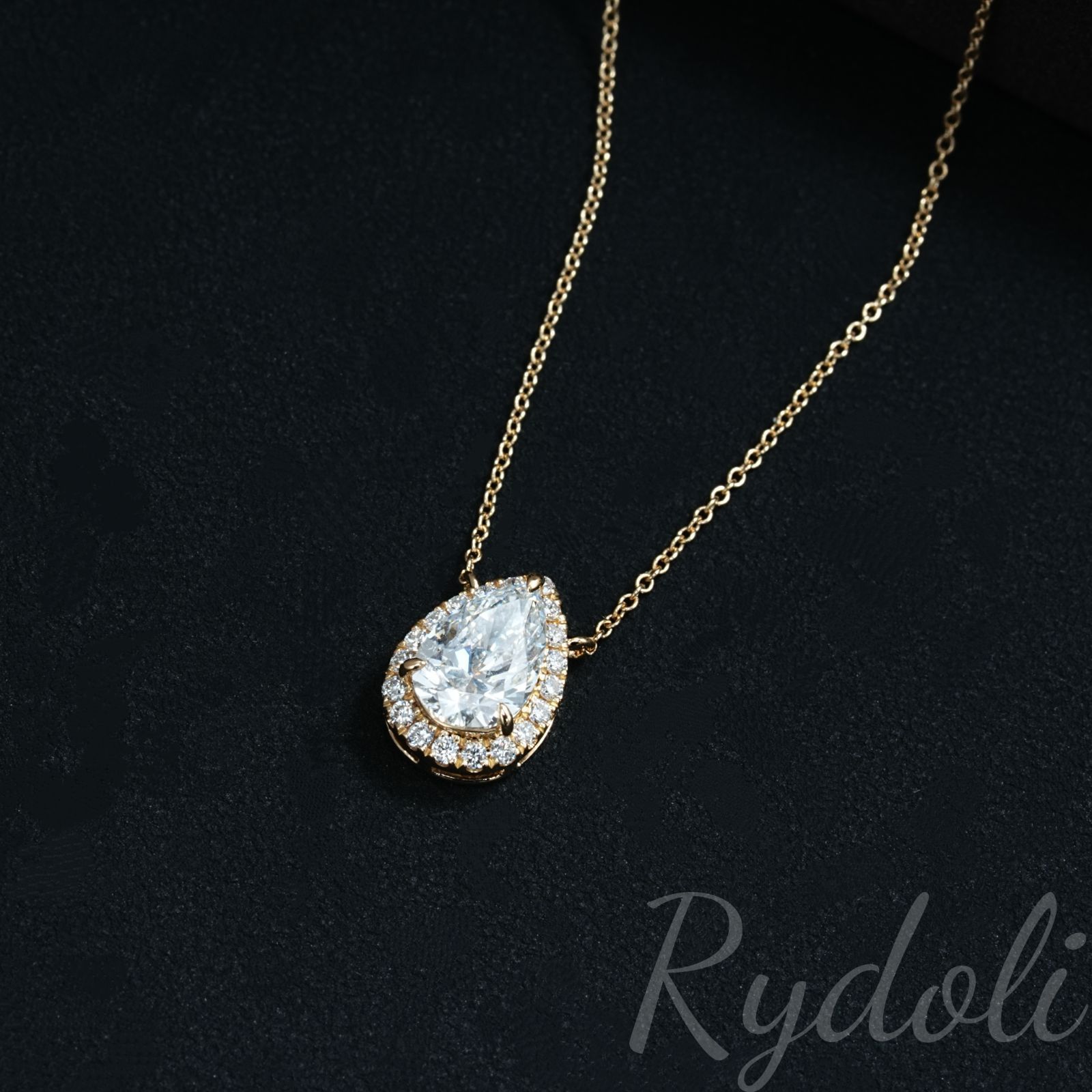 即納発送 K18 1.02ct ペアシェイプ ダイヤネックレス ラボグロウン 