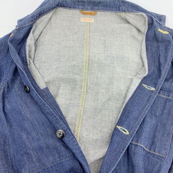 KAPITAL 8ozデニム ショップコート ステンカラー ロング丈 ベルト付き