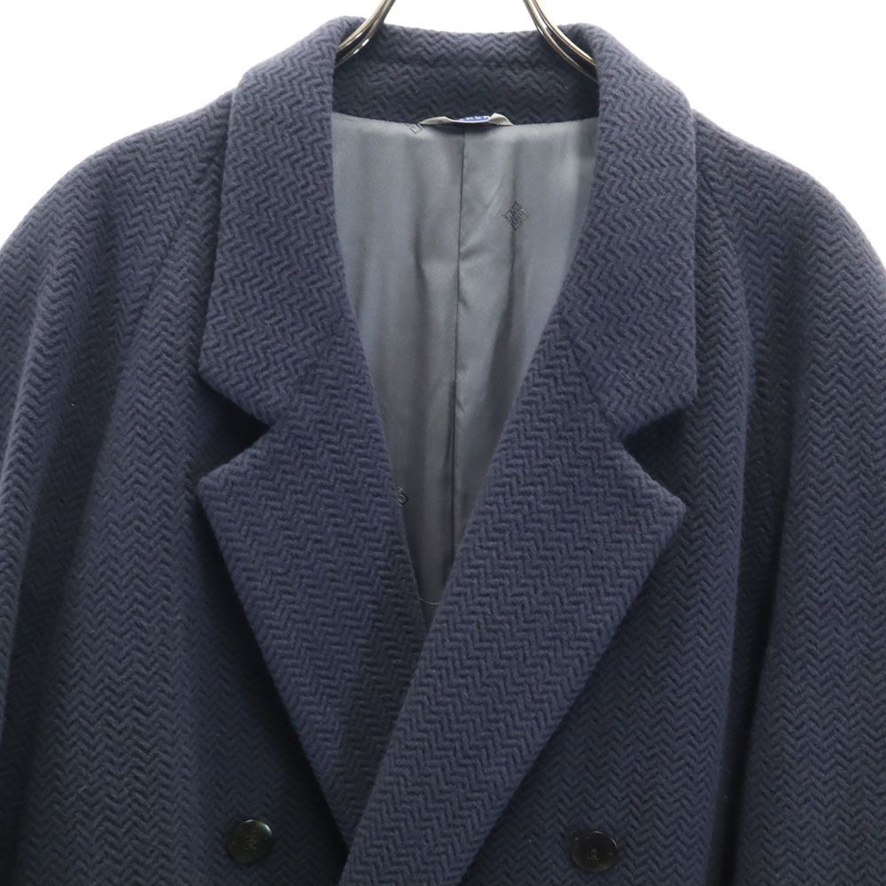 90s GIVENCHYジバンシー ウールロングコートダブルヘリンボーン Givenchy ジバンシー 90s オールド ヘリンボーン柄 ウールコート
