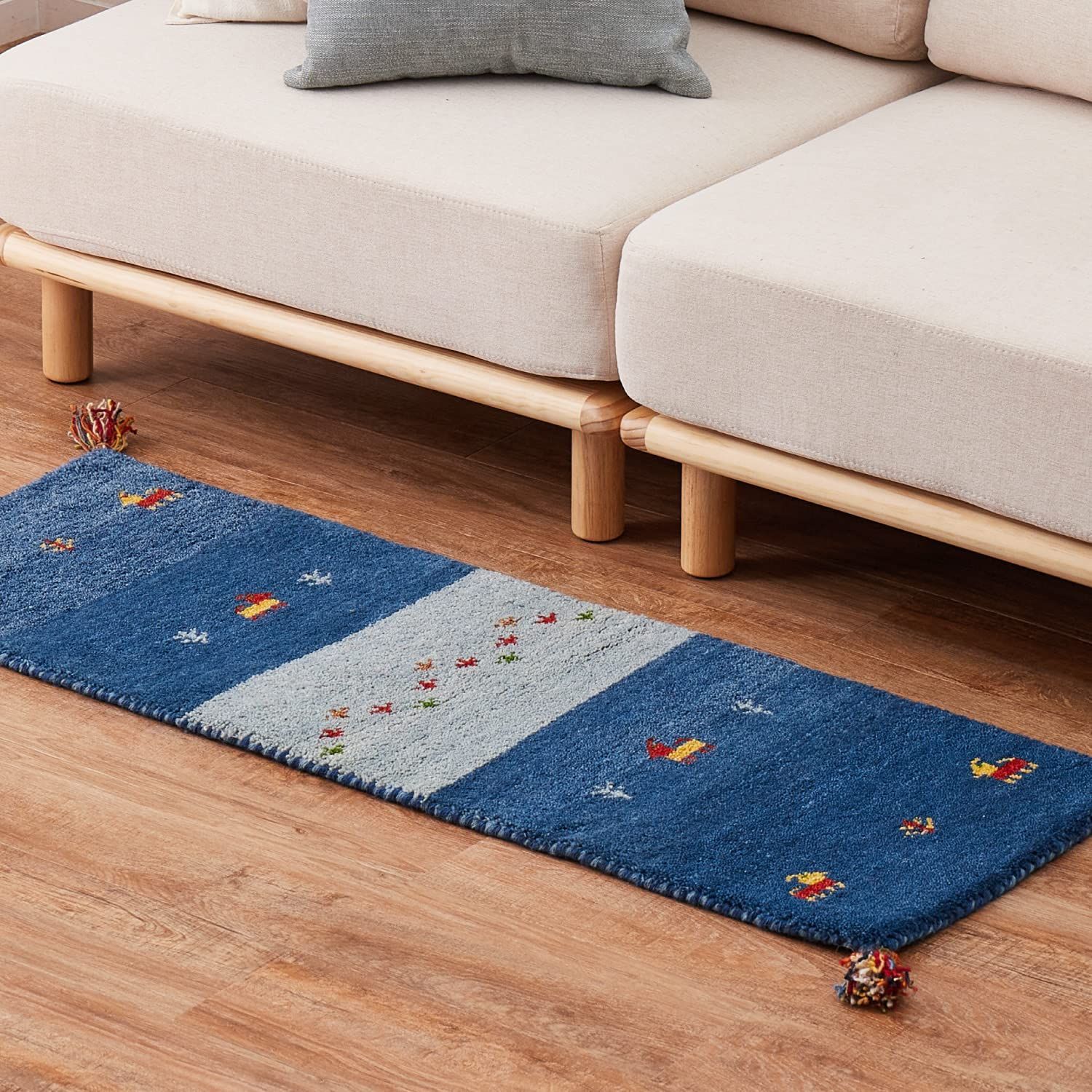 約40X120cm_D20 萩原 ギャッベマット 約40×120cm 「GABBEH D20」 羊毛 手織り 屋内 厚手
