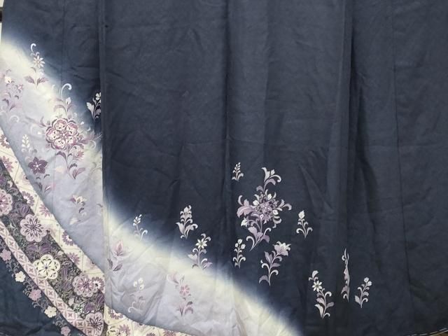 平和屋着物○訪問着 更紗花文 暈し染め 銀彩 京都きもの友禅扱い 正絹