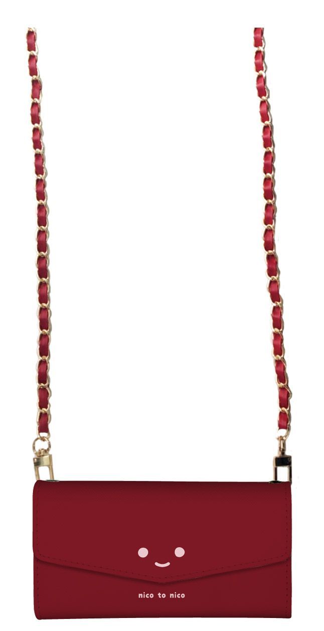 Xperia 10 II SO-41A SOV43 ケース 手帳型 エクスペリア10 II スマホケース レター 肩掛け チェーン付き ニコちゃん スマイル にこちゃん 笑顔 パステル ストラップ ミラー付 カラー06